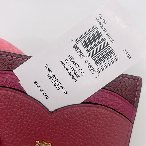 Coach Heart Card Case Rouge Multi - Picture 11 of 13